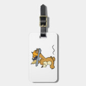 Schattige Beer met een feestelijke oogstschotel Bagagelabel (Voorkant verticaal)