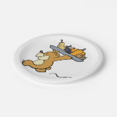 Schattige Beer met een feestelijke oogstschotel Papieren Bordje (Gekanteld)