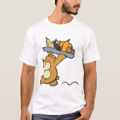Schattige Beer met een feestelijke oogstschotel T-shirt (Voorkant)