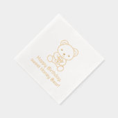 Schattige Beer met een Honey Jar Verjaardag Folie Servetten (Rechts)