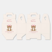 Schattige beer met een roze boog Favoriete Box Bedankdoosjes (Ongevouwen)