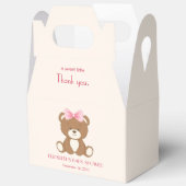 Schattige beer met een roze boog Favoriete Box Bedankdoosjes (Open)