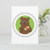 Schattige Beer met Ice Cream Cone Fun Animal Kaart (Staand voorkant)