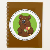 Schattige Beer met Ice Cream Cone Fun Animal Planner (Voorkant)