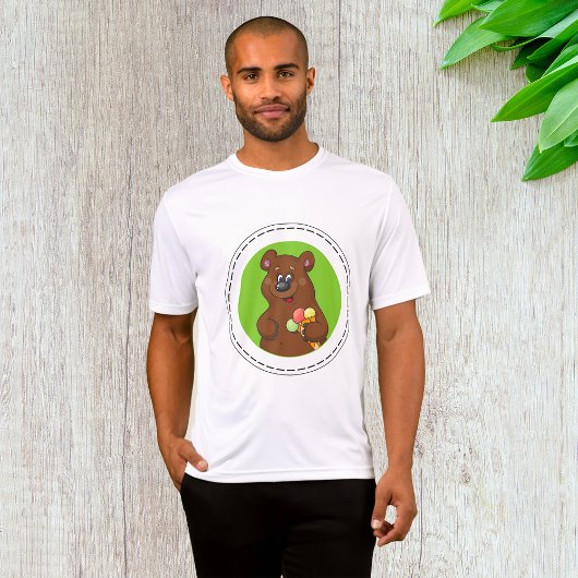 Schattige Beer met Ice Cream Cone Fun Animal T-shirt