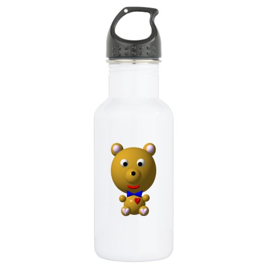 Schattige Beer met Vlinderdas Waterfles (Voorkant)