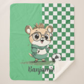 Schattige Beer met Voetbal Sherpa Deken (Voorkant)