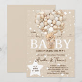 Schattige Beer Neutraal Baby shower Kaart (Voorkant / Achterkant)