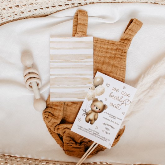 Schattige Beer Neutraal Baby shower Kaart