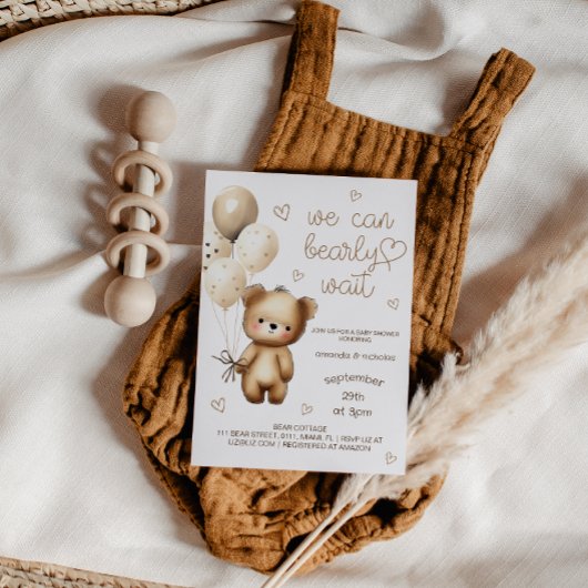 Schattige Beer Neutraal Baby shower Kaart