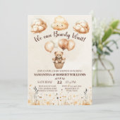 Schattige Beer Neutraal Baby shower Kaart (Staand voorkant)