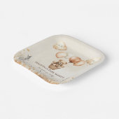 Schattige Beer Neutraal Baby shower Papieren Bordje (Gebogen)