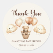 Schattige Beer Neutraal Baby shower Ronde Sticker (Voorkant)