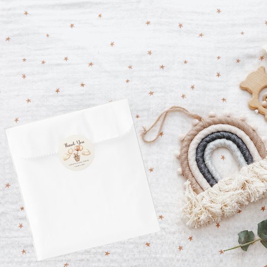 Schattige Beer Neutraal Baby shower Ronde Sticker