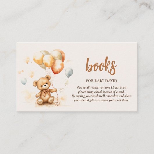 Schattige Beer neutraal Informatiekaartje (Voorkant)