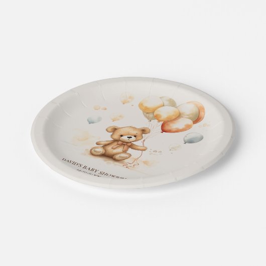 Schattige Beer neutraal Papieren Bordje (Gekanteld)