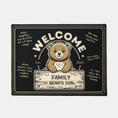 Schattige Beer Ontwerp voor Gezellig Huis, aanpasb Deurmat (Voorkant)