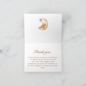 Schattige Beer Oven de Maan Baby shower Dankjewel  Bedankkaart (Binnen)