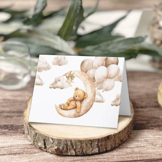 Schattige Beer Oven de Maan Baby shower Dankjewel  Bedankkaart
