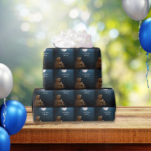 Schattige Beer over de maan Cadeaupapier