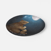 Schattige Beer over de maan Papieren Bordje (Gekanteld)