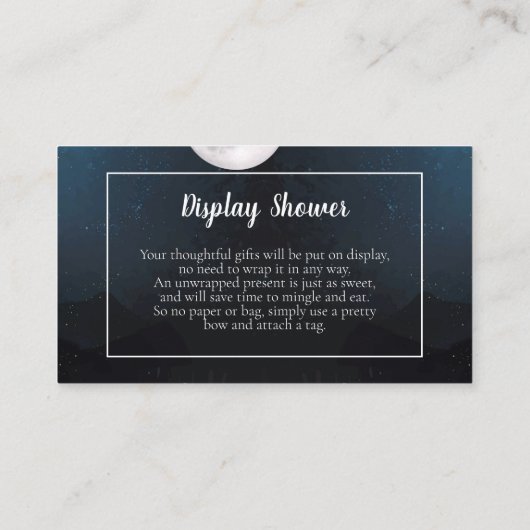 Schattige Beer over de maandisplaydouche Informatiekaartje (Achterkant)