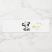 Schattige Beer Panda Baby shower Waterflesetiket Waterfles Etiket (Enkel label)