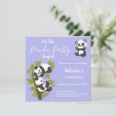 Schattige Beer Pandas Feest Jongen Verjaardag  Kaart (Staand voorkant)