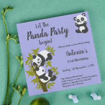 Schattige Beer Pandas Feest Jongen Verjaardag