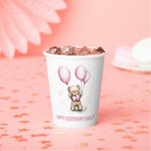 Schattige Beer pastelpapier kopjes