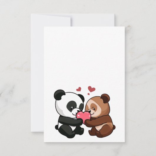 Schattige Beer Pinguïn Bruiloft Save the Date (Achterkant)