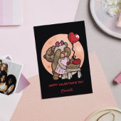 Schattige Beer Rode harten Valentijnsdag voor kind Feestdagenkaart