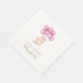 Schattige Beer Roze Balloon Baby shower Servet (Hoek)