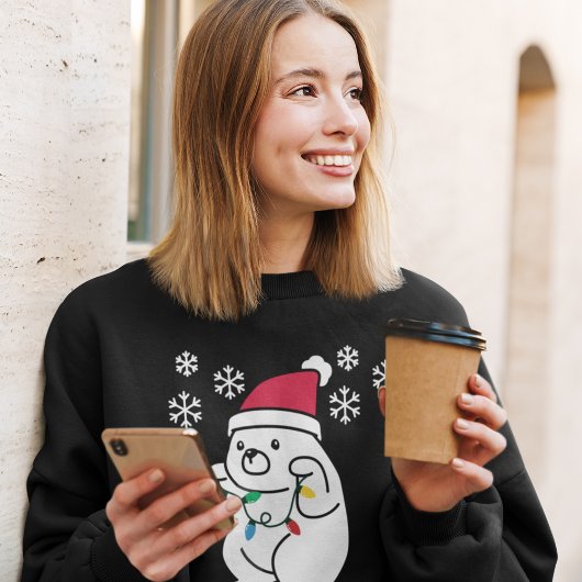 Schattige beer Snowflakes Lights, Gepersonaliseerd Trui