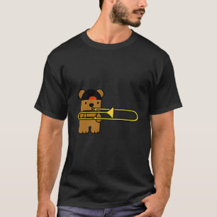 Schattige Beer Spelen Trombone T-shirt