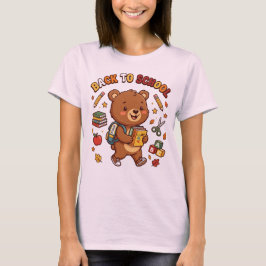 Schattige Beer Terug naar School Avontuur T-shirt