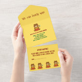 Schattige Beer Theme Boy Baby shower All In One Uitnodiging (Afscheurbaar)
