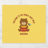 Schattige Beer Theme Boy Baby shower Bier Etiket (Enkel label)