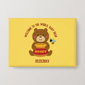 Schattige Beer Theme Boy Baby shower Button (Voorkant)