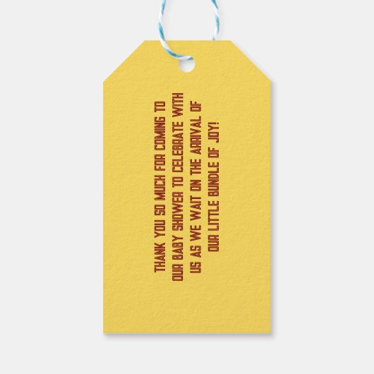 Schattige Beer Theme Boy Baby shower Cadeaulabel (Achterkant)