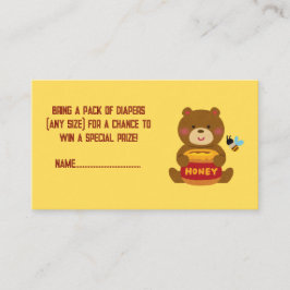Schattige Beer Theme Boy Baby shower Informatiekaartje