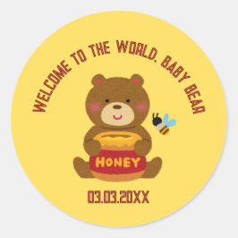 Schattige Beer Theme Boy Baby shower Ronde Sticker