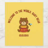 Schattige Beer Theme Boy Baby shower Wijn Etiket (Enkel label)