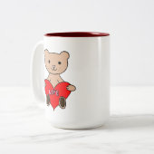 Schattige beer tweekleurige koffiemok (Voorkant links)