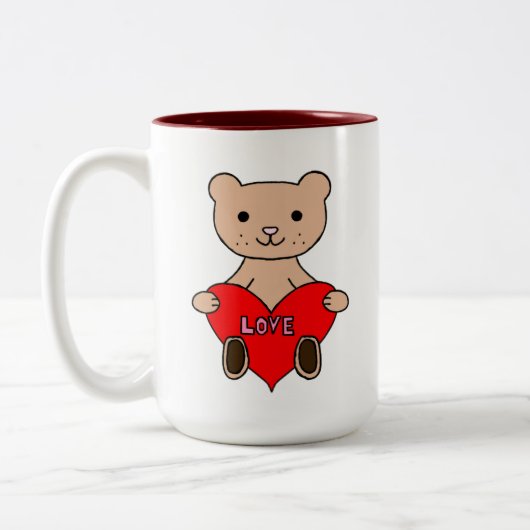 Schattige beer tweekleurige koffiemok (Links)