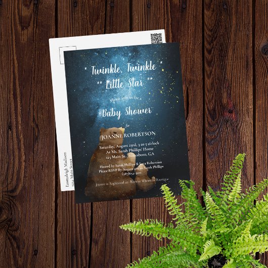 Schattige Beer Twinkle Twinkle Little Star Baby sh Briefkaart