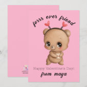 Schattige beer Valentijnskaart klas Feestdagenkaart (Voorkant / Achterkant)