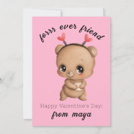 Schattige beer Valentijnskaart klas Feestdagenkaart