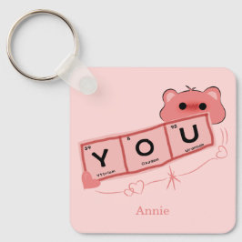 Schattige Beer Verliefd "Jou" Personaliseer Koppel Sleutelhanger