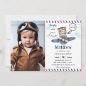 Schattige Beer vliegtijd vliegt één 1e verjaardag  Kaart (Voorkant)